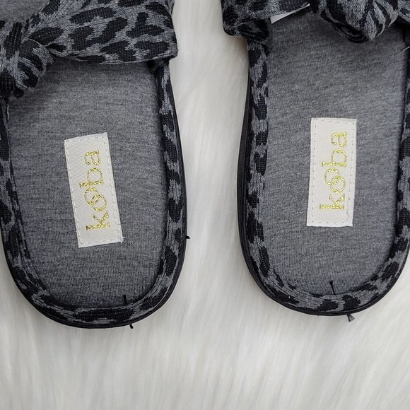 Kooba Leopard Open Toe Scuff Memory Foam Slippers Womens XL (9.5-10.5) NEW - Picture 4 of 8